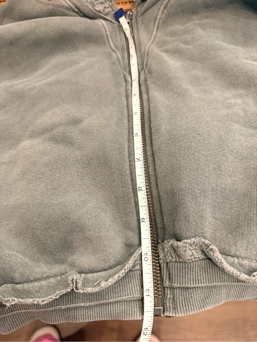 Joah Brown Deconstructed Cropped Zip Hoodie Washed Black M/L - Picture 15 of 16